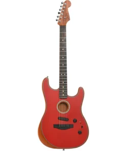 Guitare électro-acoustique Fender American Acoustasonic Stratocaster 2019 Une guitare extrêmement polyvalente, cette Acoustasonic dispose d'un corps et d'un manche en acajou, d'une rosace, d'une finition Dakota Red et d'un chevalet et d'une touche en ébène. Équipée de 3 micros : piézo, capteur de corps, micro magnétique pour une grande variété de sons de l'acoustique au rock ! Housse de transport